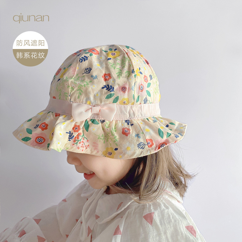 遮阳防晒春季蝴蝶结婴儿