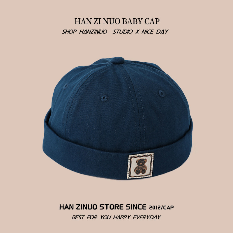 宝宝帽子春秋薄款婴儿地主帽男童瓜皮帽女童雅痞儿童防晒帽夏季潮