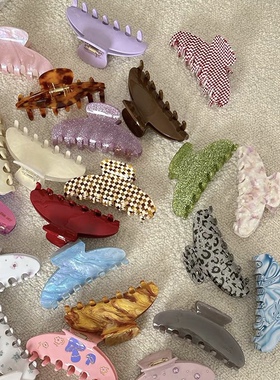 【抓夹合集】法式醋酸发夹浪漫高质感发抓错落星空大号鲨鱼夹闪钻