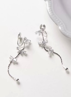 vogueess法式新蝴蝶结耳坠小众设计感耳环气质百搭耳夹孟子义同款