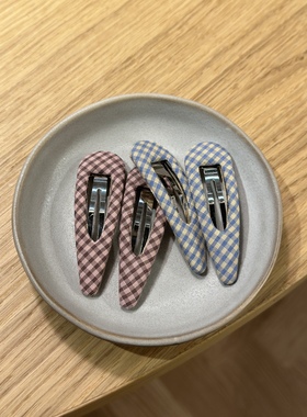 vogueess红蓝色格纹三角BB夹刘海夹简约百搭碎发夹发卡侧边夹基础