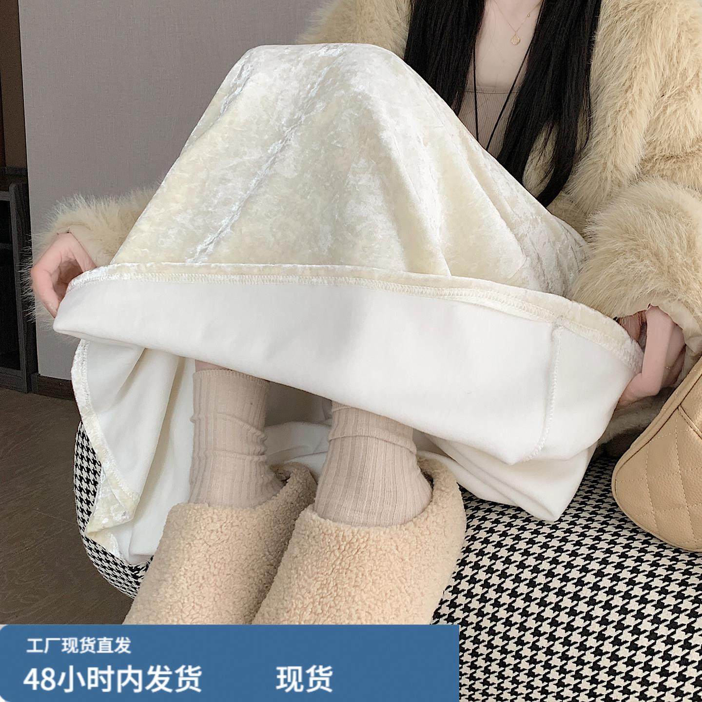 新中式丝绒亲肤半身裙女冬季新款加绒加厚高级显修身包臀鱼尾长裙,运动/瑜伽/健身/球迷用品,瑜伽短裙,淘宝优惠券,粉丝福利购,淘宝优惠卷