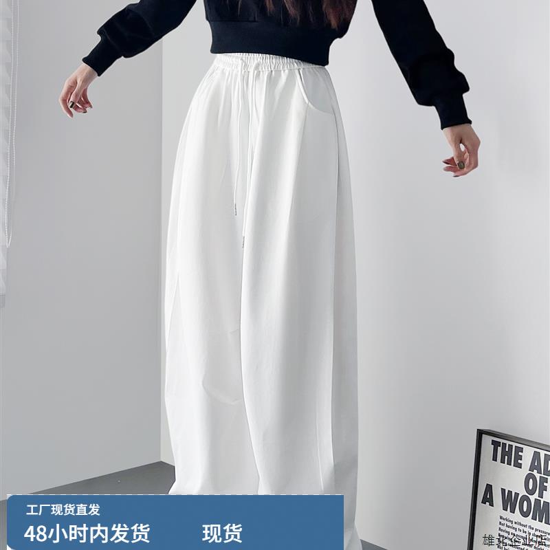 大码2025冬季流行新款加绒阔腿休闲裤女胖mm显瘦慵懒风爆款休闲裤