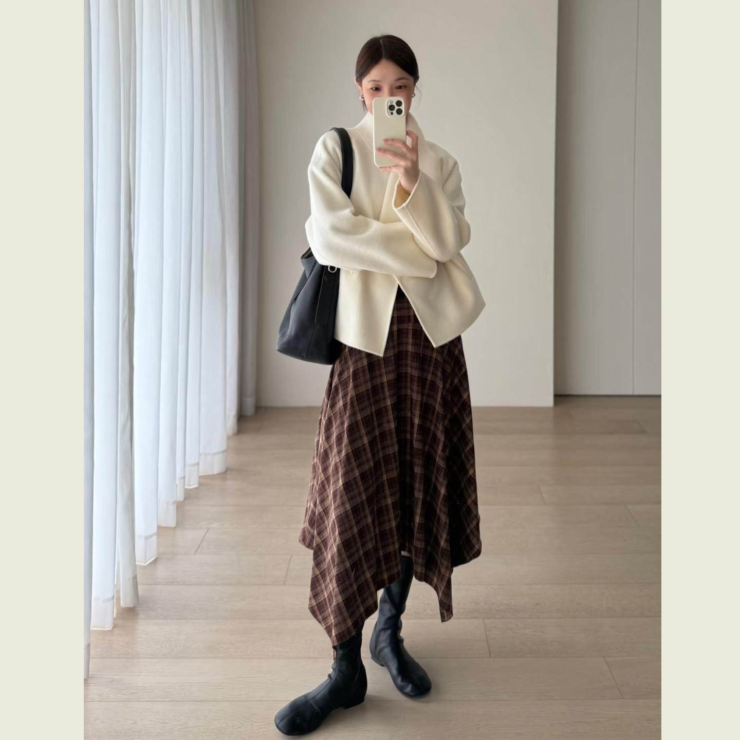 韩系奶白色立领百搭呢子大衣女秋冬新款小个子慵懒风短款毛呢外套,运动/瑜伽/健身/球迷用品,广场舞套装,淘宝优惠券,粉丝福利购,淘宝优惠卷