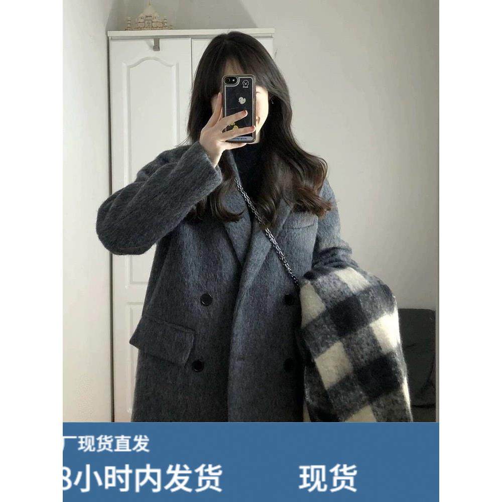 短款灰色呢子大衣女2024新款秋冬小个子高级感赫本风毛呢外套加厚,运动/瑜伽/健身/球迷用品,广场舞套装,淘宝优惠券,粉丝福利购,淘宝优惠卷