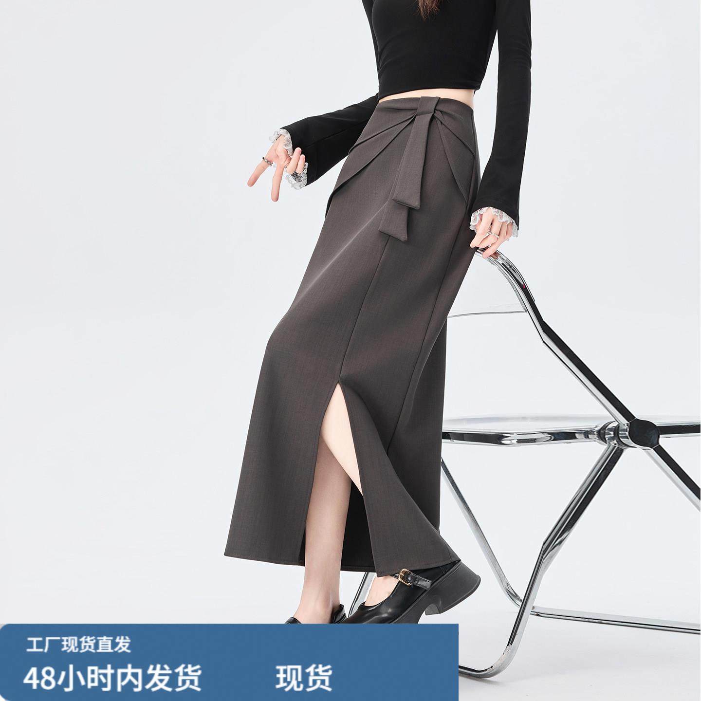 韩版蝴蝶飘带西装半身裙女春秋高腰显瘦a字开叉直筒中长款包臀裙,运动/瑜伽/健身/球迷用品,瑜伽短裙,淘宝优惠券,粉丝福利购,淘宝优惠卷