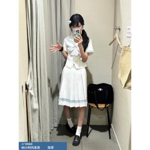 白色短袖 Lulucake腰水手服Jk制服套装 学院风格 正宗日本风格 上 原装
