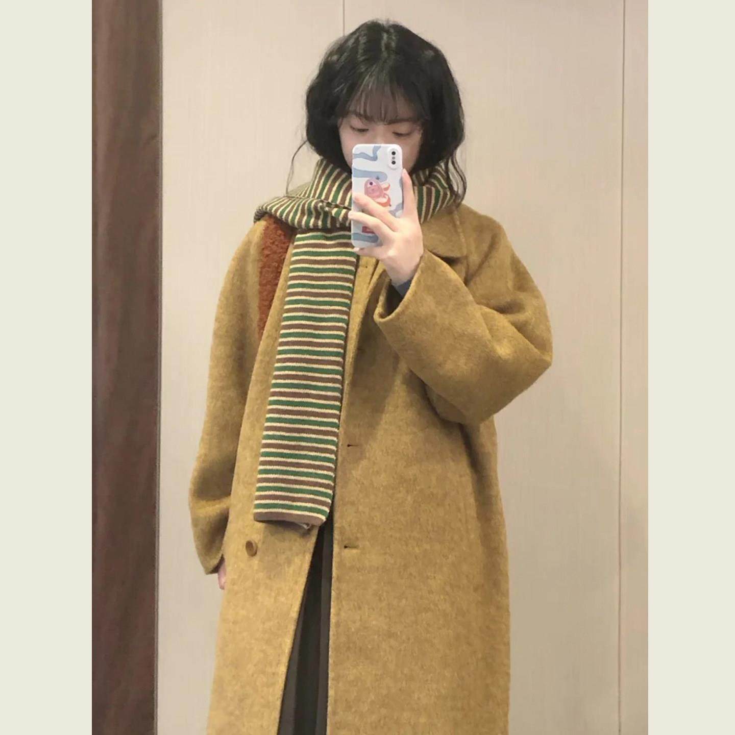 日系复古高级感棕色翻领呢子大衣女秋冬季赫本风通勤百搭毛呢外套,运动/瑜伽/健身/球迷用品,广场舞套装,淘宝优惠券,粉丝福利购,淘宝优惠卷