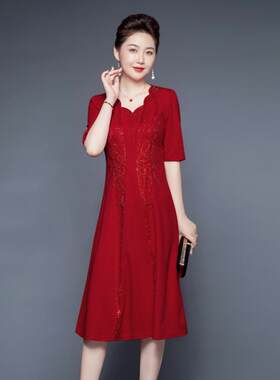 连衣裙喜婆婆婚宴装喜服洋气