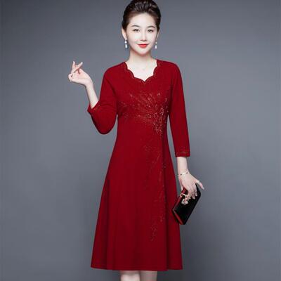 高端喜婆婆婚宴装参加结婚礼服妈妈岳母高贵年轻连衣裙22