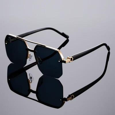 Vintage Square Sunglasses for Men & Women Stylish Double