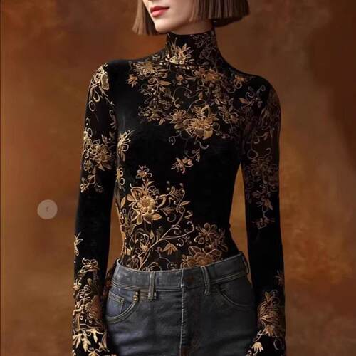 Women's 2026 New Spring Autumn Long Sleeve Skinny Floral