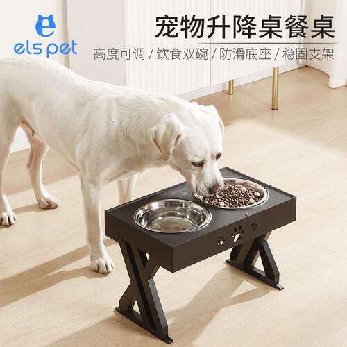 Elevated Slow Feeder Dog Bowl with No Spill Water Bowl 4