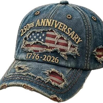 250th Anniversary 1776-2026 Distressed Denim Baseball Cap