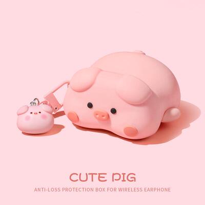 Kawaii 3D Pig Chargeable Electronic Earphone Case - Soft