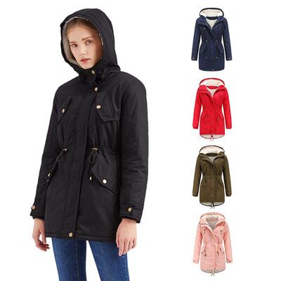Women's Fleece Thicken Waterproof Rain Jacket Outdoor