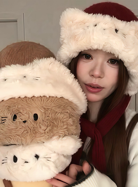 冬季骑行帽飞行帽加绒加厚双侧护耳雷锋帽户外滑雪防风防寒神器