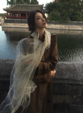 纱纱围巾纱巾丝巾女款2026新款女系脖围巾秋冬穿搭披肩氛围感文艺