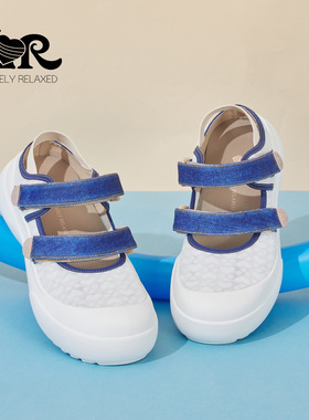 ILR因爱乐诗网纱透气厚底凉鞋女魔术贴超轻软底舒适松糕底休闲鞋