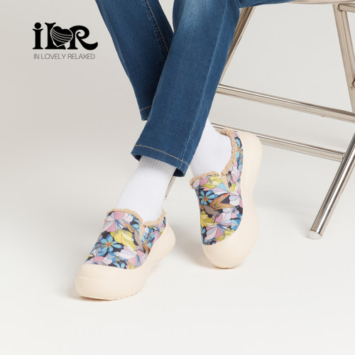 ILR新款彩绘厚底毛绒勃肯鞋超轻