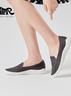 ILR因爱乐诗极简乐福鞋女复古纯色平底一脚蹬休闲软底豆豆鞋