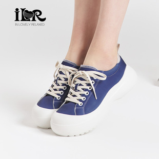 百搭运动休闲鞋 ILR因爱乐诗松糕底圆头板鞋 女增高轻便软底时尚