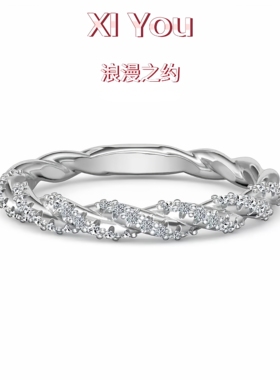 莫桑钻戒指s925纯银戒指精致戒指送女友求婚高级感轻奢指环