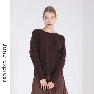 百搭休闲乌木棕毛衫 Jane 新款 简表达24年冬季 DMS42014 express