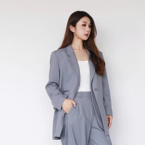 春季新款西装外套灰色百搭