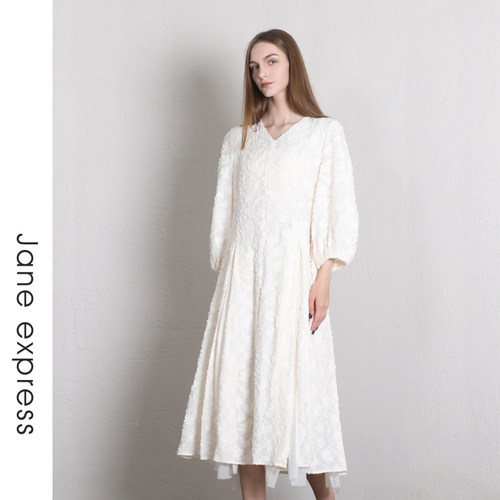 优雅气质简约连衣裙纯色