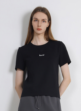 Jane express/简表达25年春季新款黑色T恤舒适简约百搭CTX5001