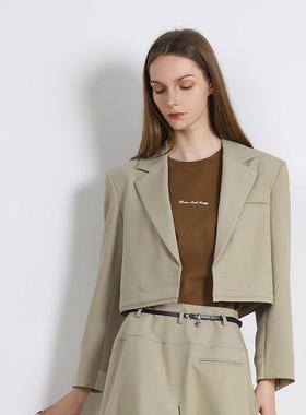 Janeexpress/简表达25年春季新款短款韩版简约小西装外套CXF5004