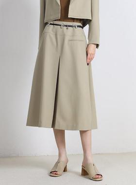 Jane express/简表达优雅气质25年春季新款半裙高腰A字裙CBQ5004