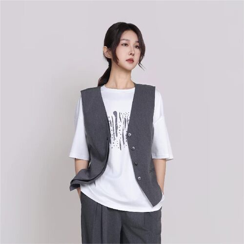 新款莱赛尔西装马夹女CMJ63002