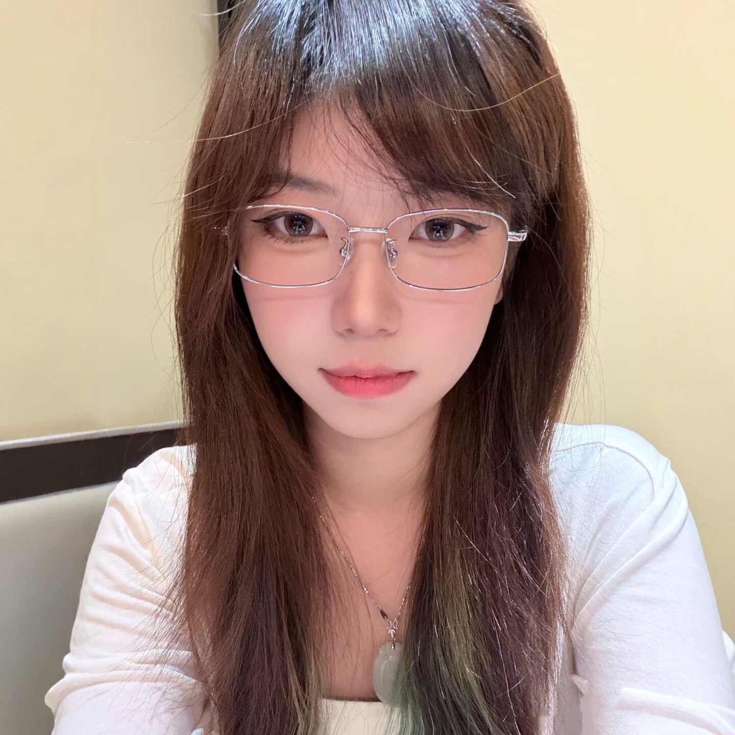 日系银色方框平光眼镜女高智超轻纯钛近视可配度数防蓝光眼镜架男