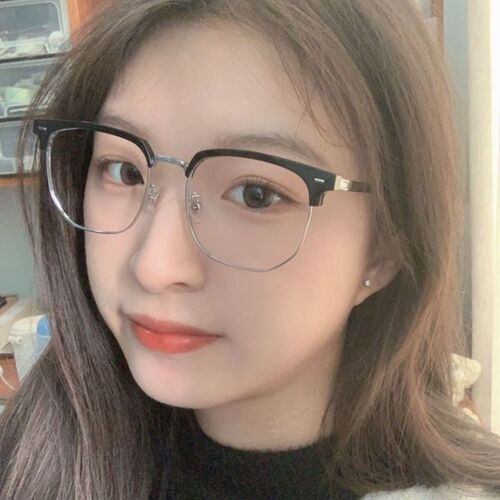 斯文半框近视眼镜框女可配有度数