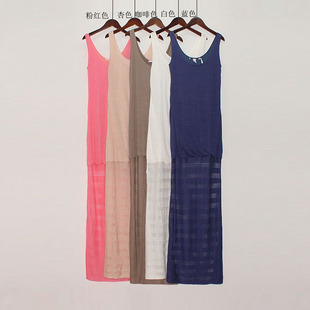 简约修身 针织连衣裙女时尚 显瘦内搭吊带背心打底长裙 春秋款 261