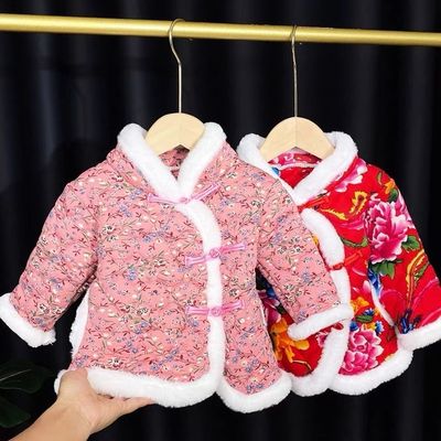 女童加厚棉袄冬装儿童碎花棉服