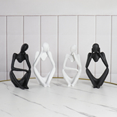 现代北欧家居桌面树脂创意人物摆件装 饰 饰品工艺品陈列柜样板间装