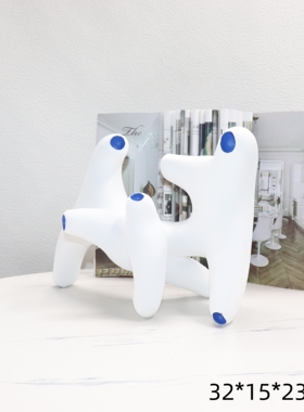 现代简约白色蓝色装饰摆件