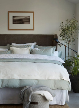 Lexington棉缎素色四件套纯棉Hotel系列简约床单被罩枕套家纺床品