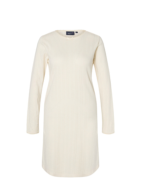 Lexington假日棉白色长袖针织睡裙女士纯棉连衣裙子可外穿家居服