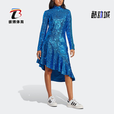 阿迪达斯亮片运动连衣裙