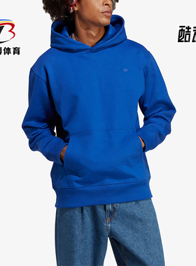 Adidas/阿迪达斯正品三叶草男士加绒保暖宽松连帽卫衣IC4997