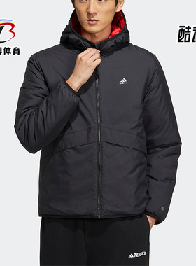 Adidas/阿迪达斯正品冬季新款男子保暖双面穿连帽棉服HY7219