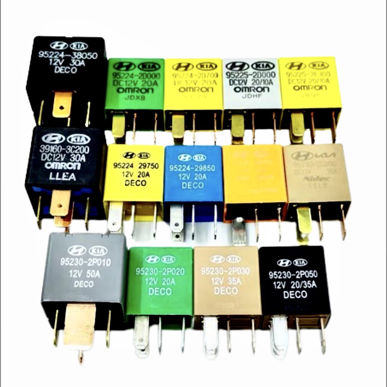 现代起亚空调风扇油泵大灯喇叭汽车继电器4脚5脚 20A/30A/35A/50A