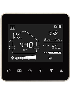 新风控制器液晶控制面板PM2.5检测CO2手机远程控制WIFI智能开关