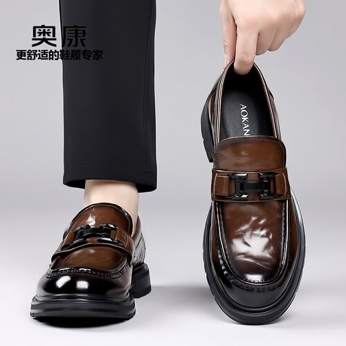 奥康棕色男士皮鞋限时优惠