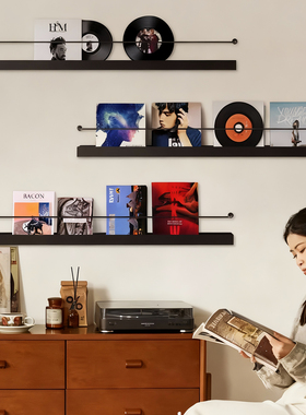 书架挂墙上置物架壁挂杂志架收纳架展示架客厅墙面装饰简易书报架