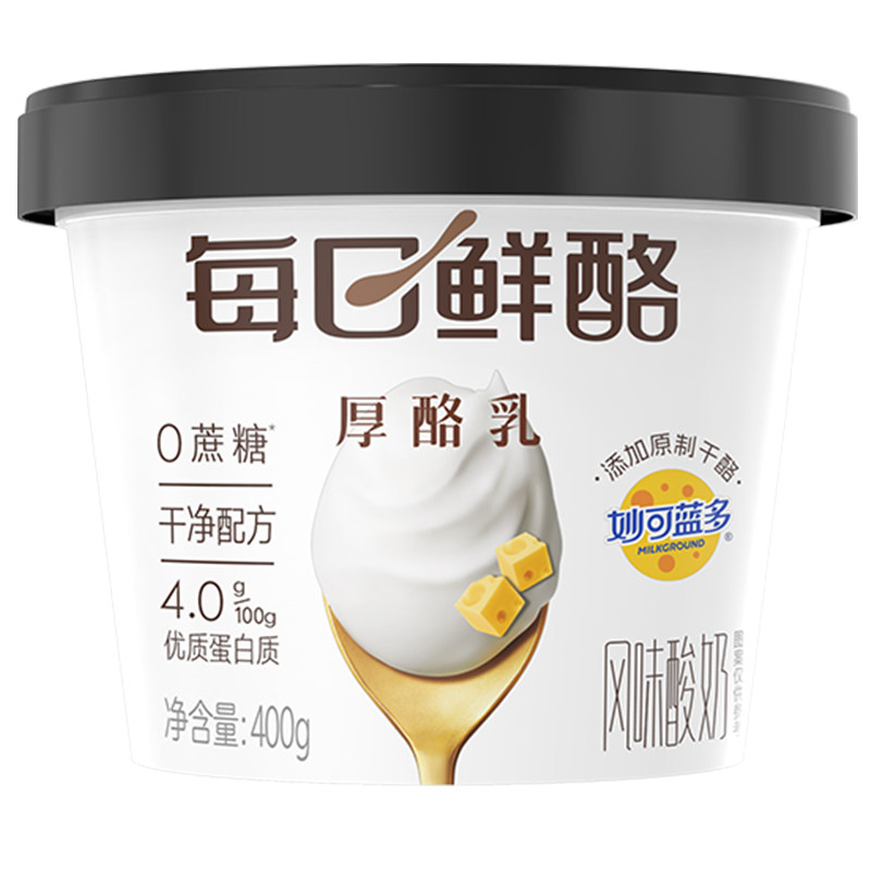 【有效期至5.30，介意勿拍】0蔗糖厚酪乳酸奶400g*1